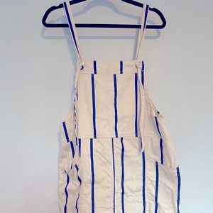 H&M Cream Denim Striped Jumper Dress